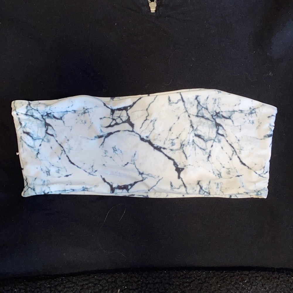 marble print bikini top